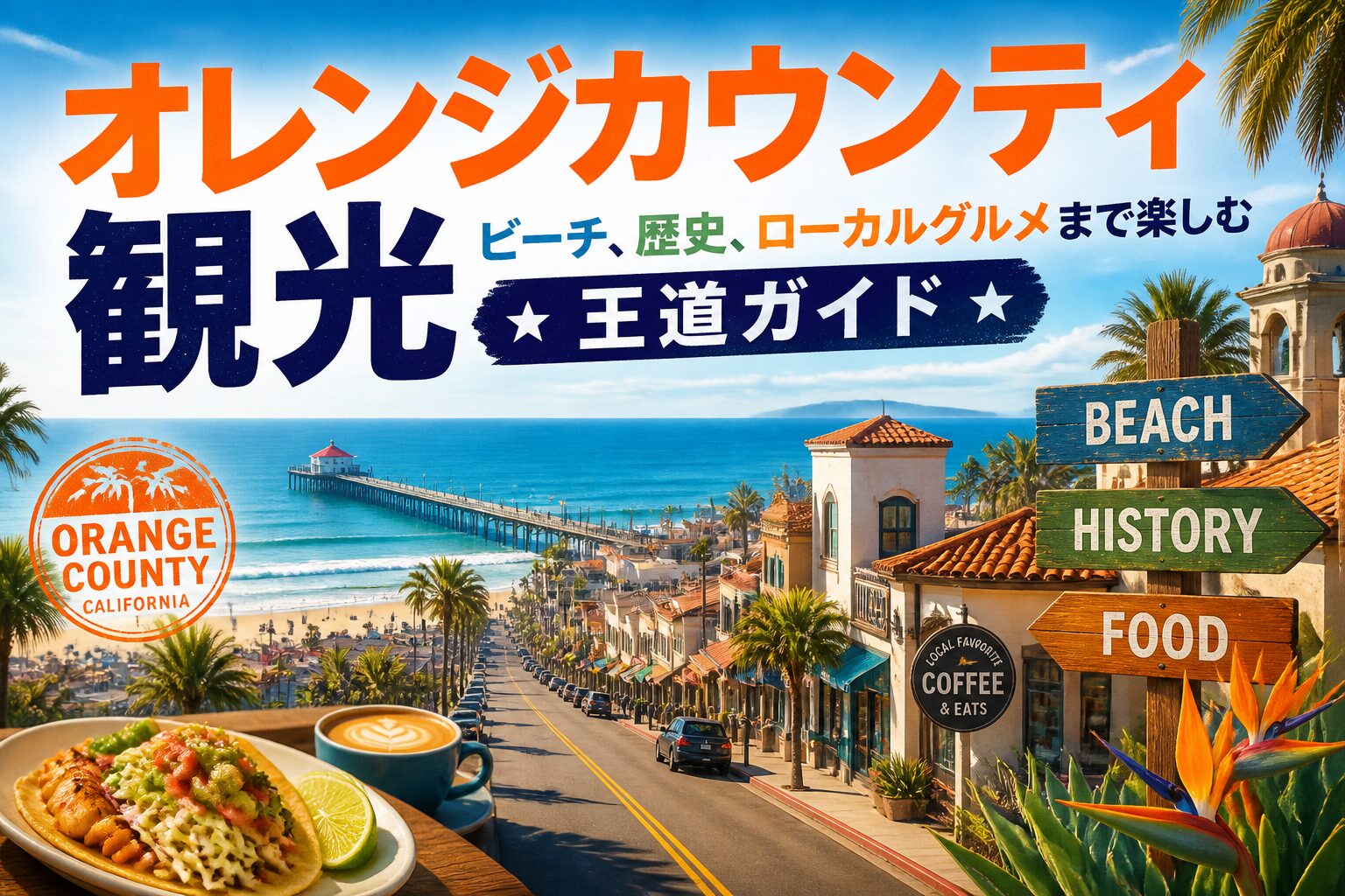 オレンジカウンティ観光|ビーチ、歴史、ローカルグルメまで楽しむ王道ガイド オレンジカウンティ サムネイル