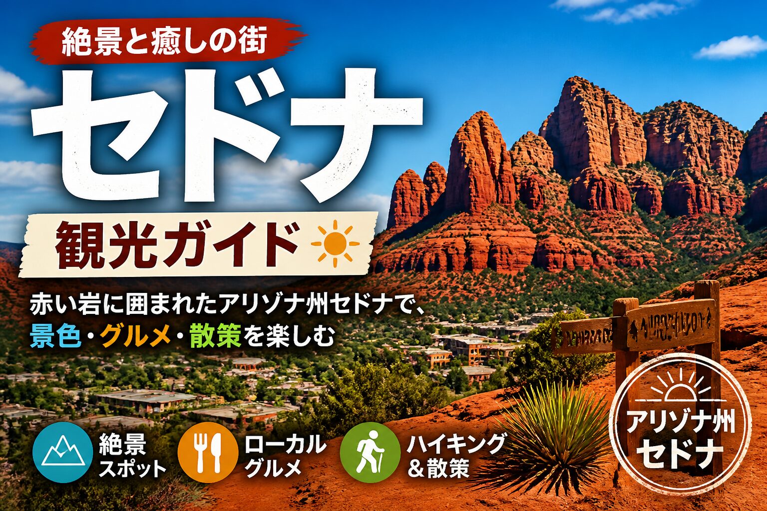 セドナ観光ガイド｜赤い岩に囲まれたアリゾナ州セドナで、景色・グルメ・散策を楽しむ アリゾナ州、セドナ サムネイル