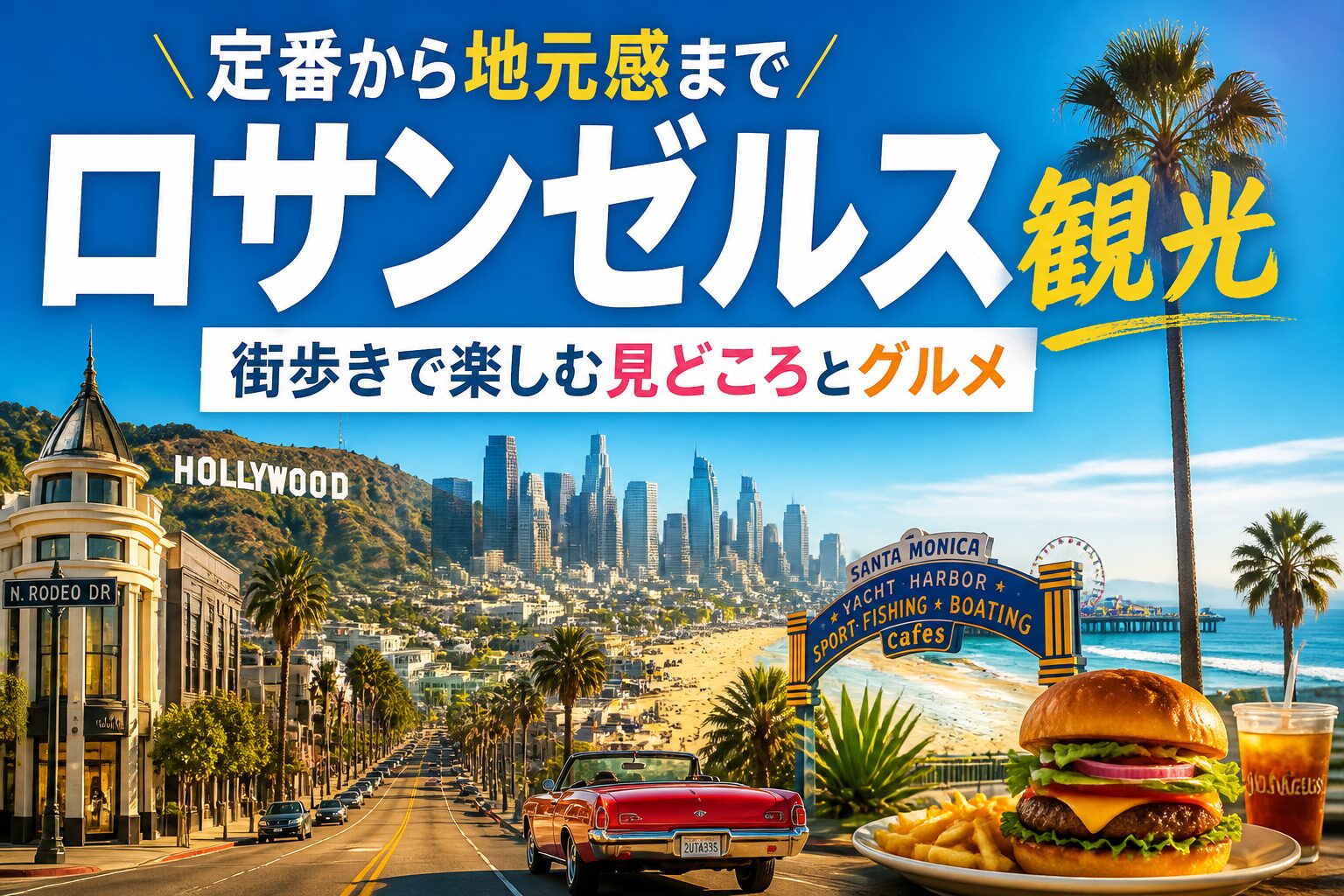 ロサンゼルス観光|定番から地元感まで、街歩きで楽しむ見どころとグルメ ロサンゼルス サムネイル